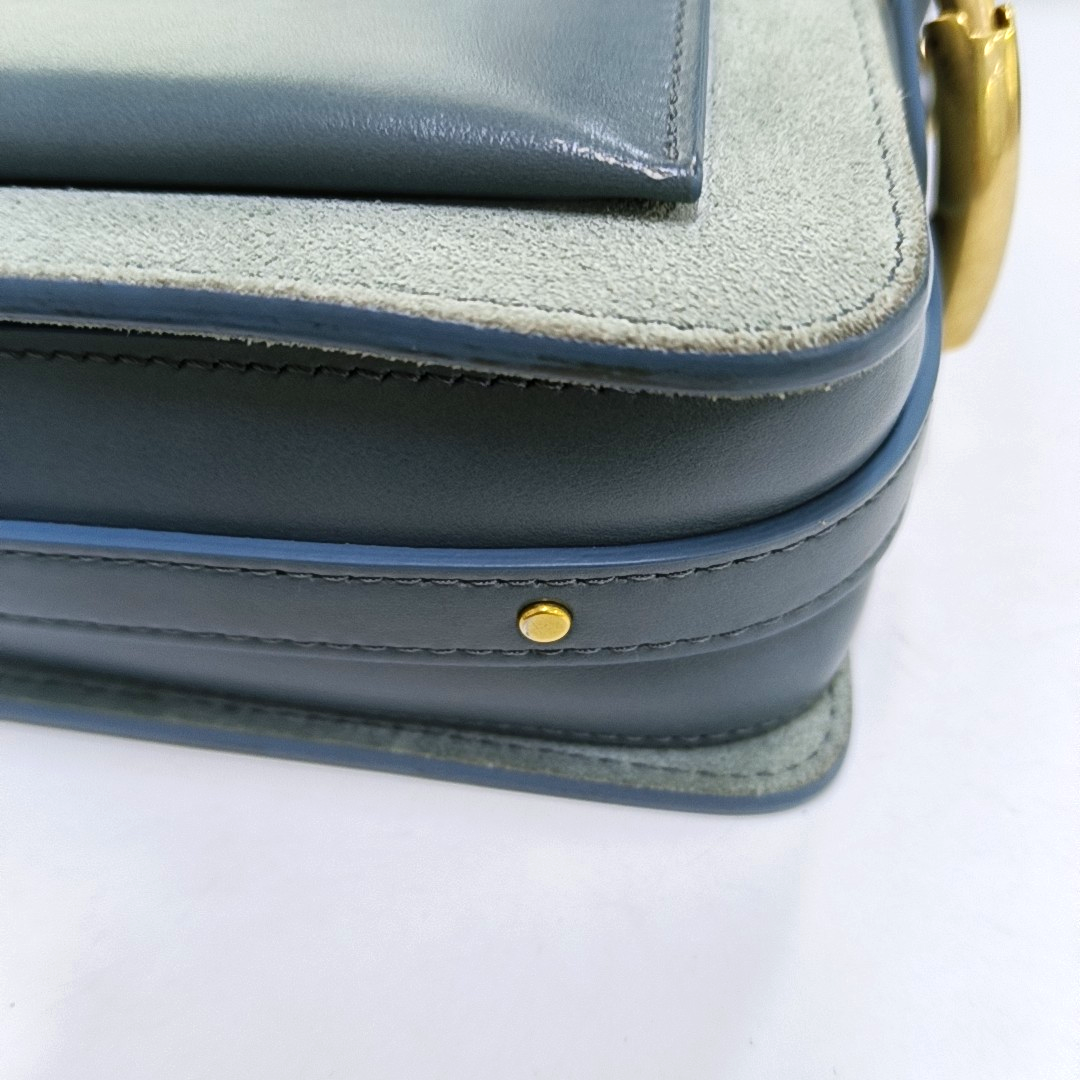 Chloé Roy Blue leather studded single shoulder bag crossbody Golden hardware shoulder straps-(SKU)-956582038