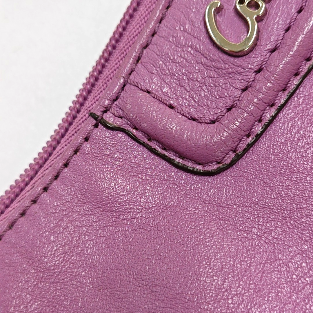 COACH Purple Leather Shoulder Bag Silver Hardware Vintage model-(SKU)-939951061