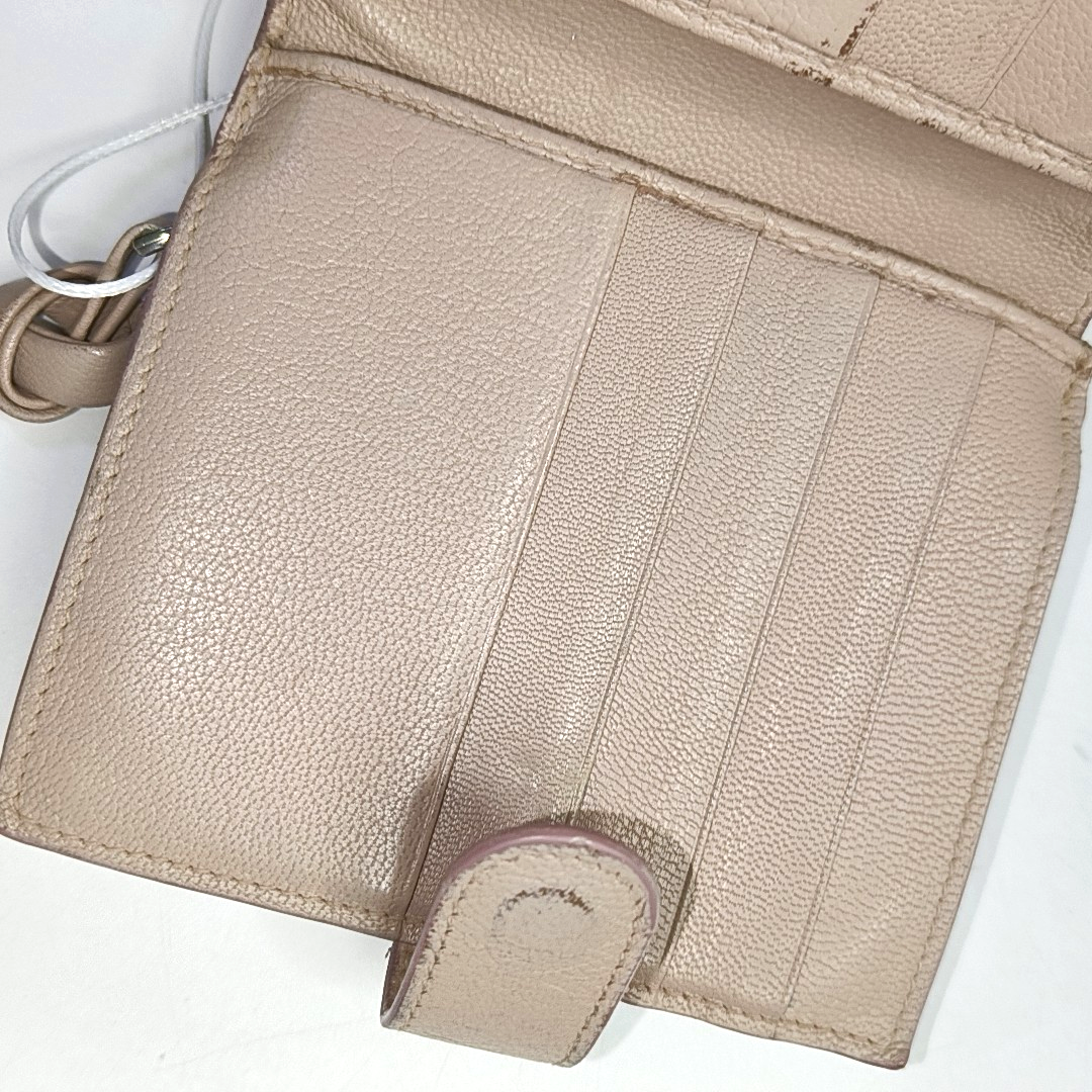BOTTEGA VENETA Beige Calfskin Woven Wallet Silver Hardware-(SKU)-945922858
