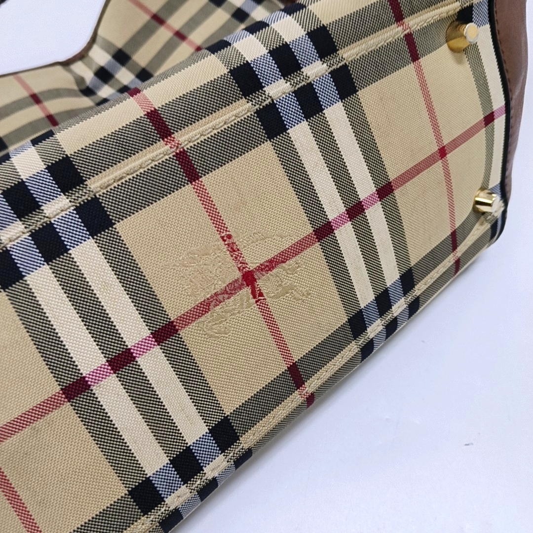 BURBERRY Canterbury Khaki Canvas Battle Horse Pattern Single Shoulder Bag Handbag Golden hardware shoulder straps-(SKU)-960791527