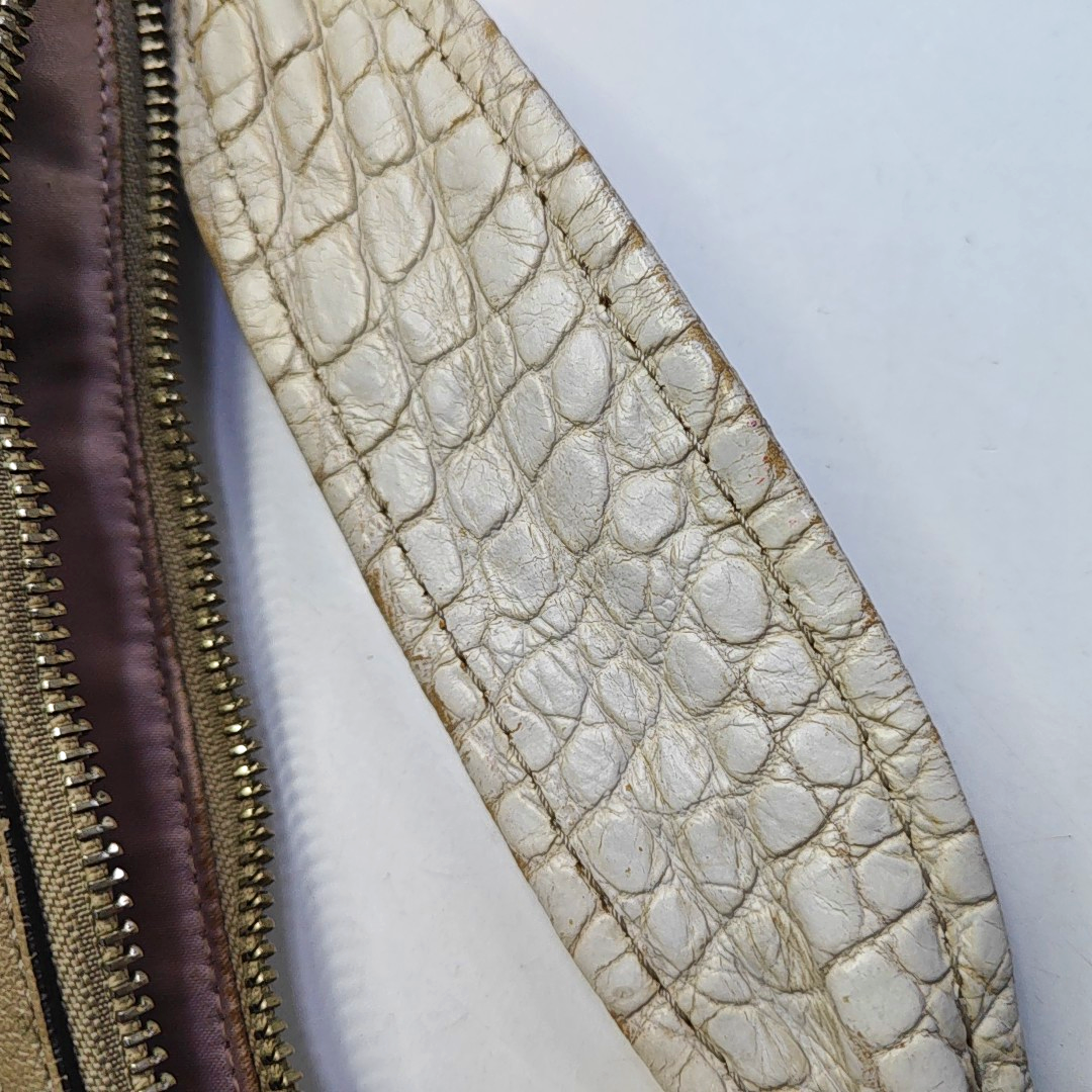 COACH Beige Leather Stamped Single Shoulder Bag Handbag Silver Hardware-(SKU)-943932252
