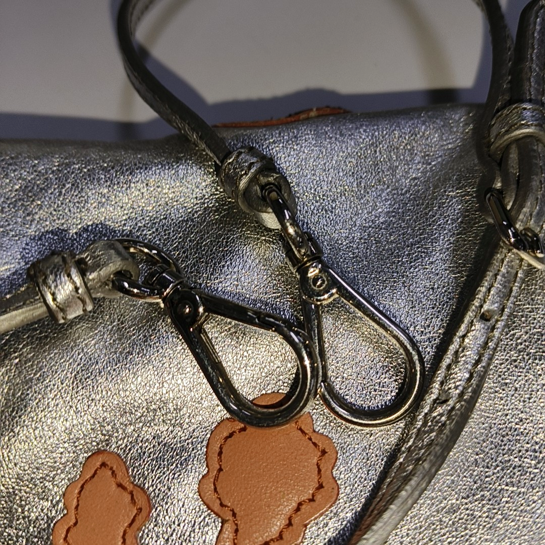 Miu Miu Silver leather patched crossbody bag Silver Hardware Removable shoulder strap-(SKU)-936787329