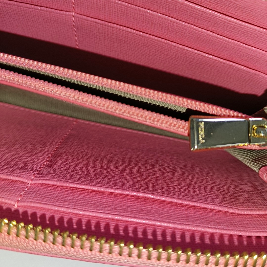 FURLA Pink Leather Wallet Golden hardware-(SKU)-935469806