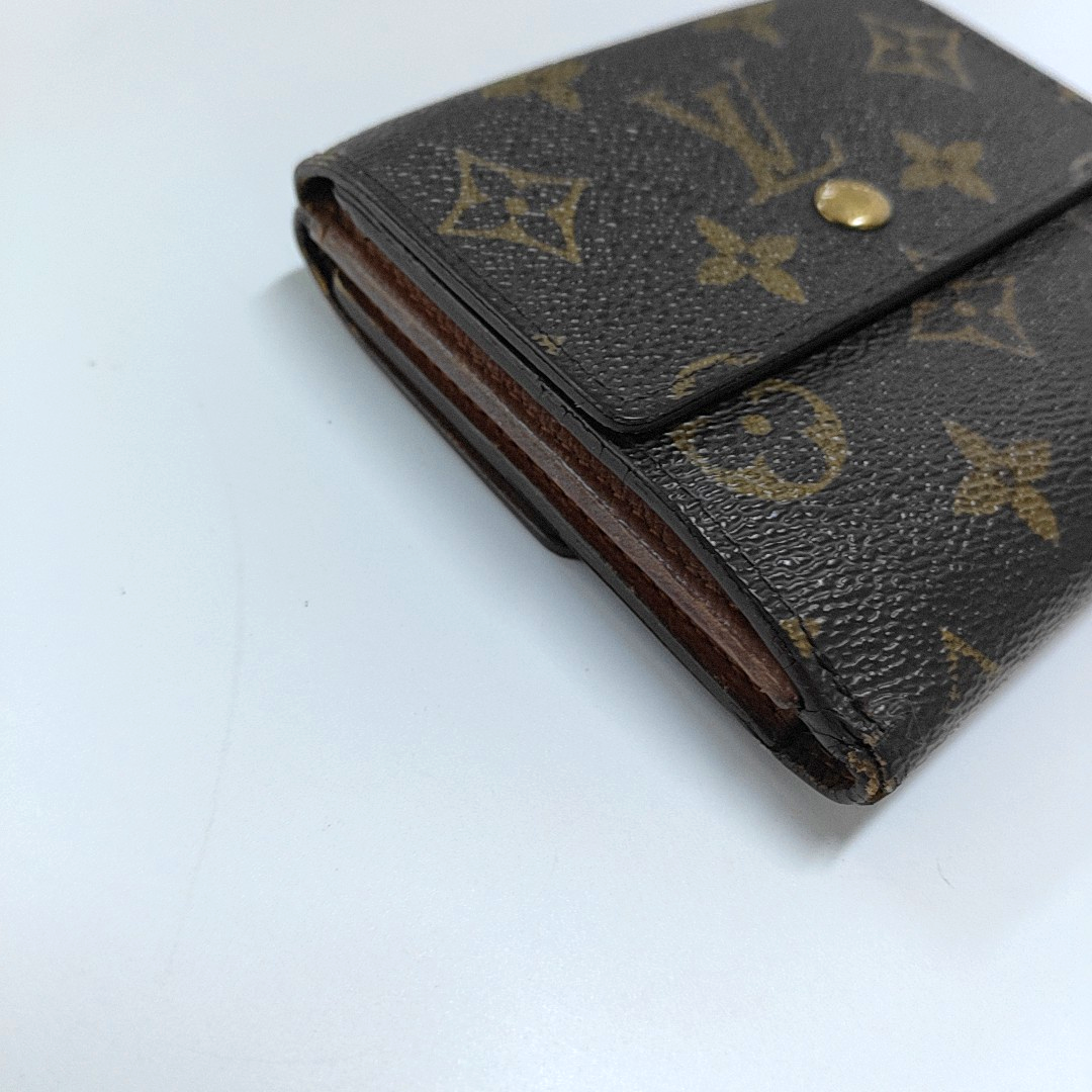 LOUIS VUITTON ELISE Brown coated canvas vintage wallet Golden hardware Vintage model-(SKU)-953704292