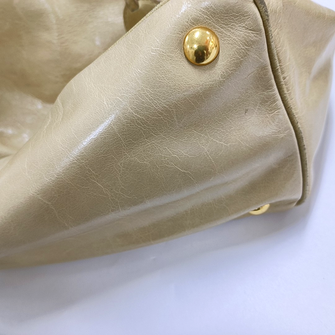 Miu Miu Tote bag Yellow Cowhide Single Shoulder Handbag Crossbody Bag Golden hardware Removable shoulder strap-(SKU)-958319831