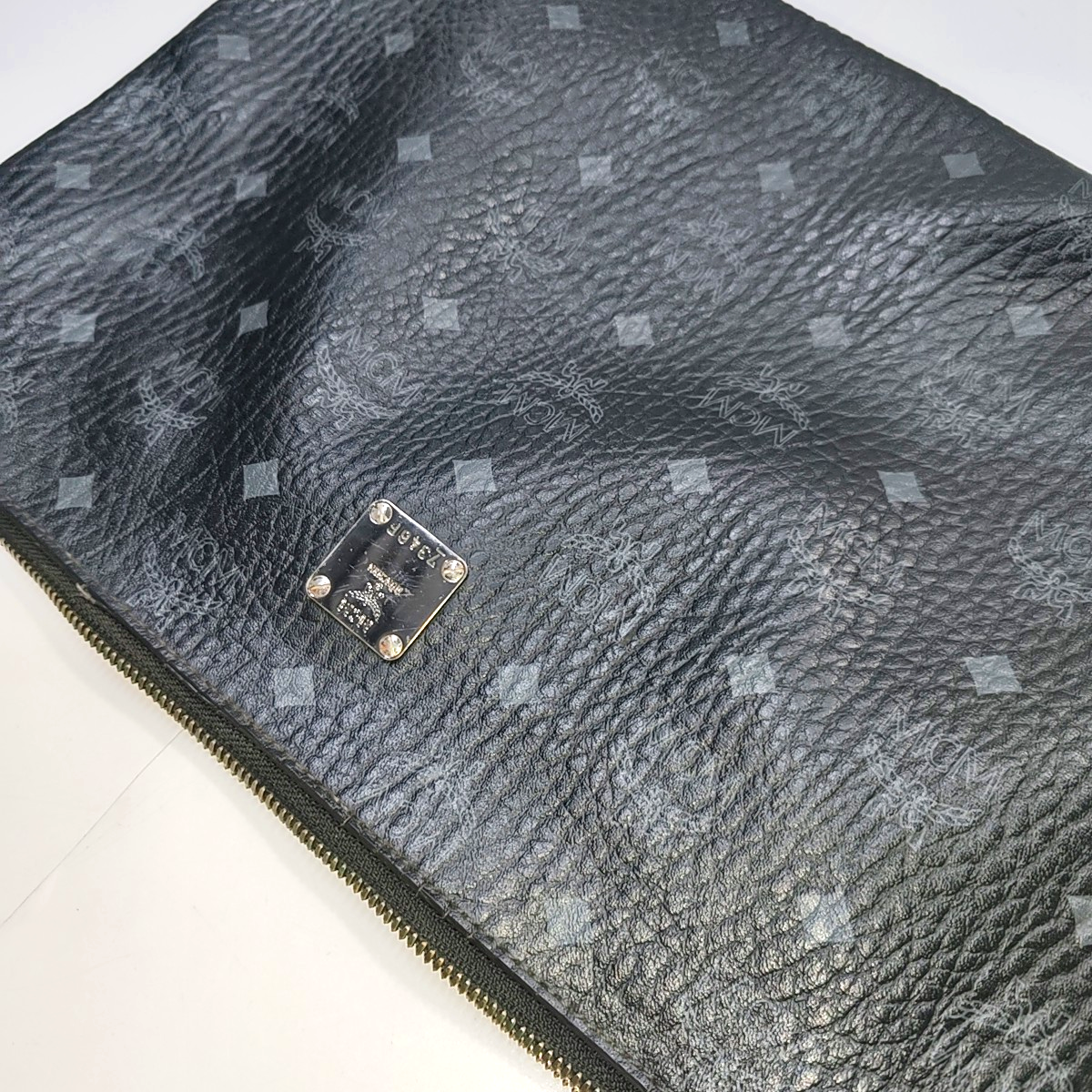 MCM ESSENTIAL Black coated canvas monogram handbag Silver Hardware-(SKU)-942090825