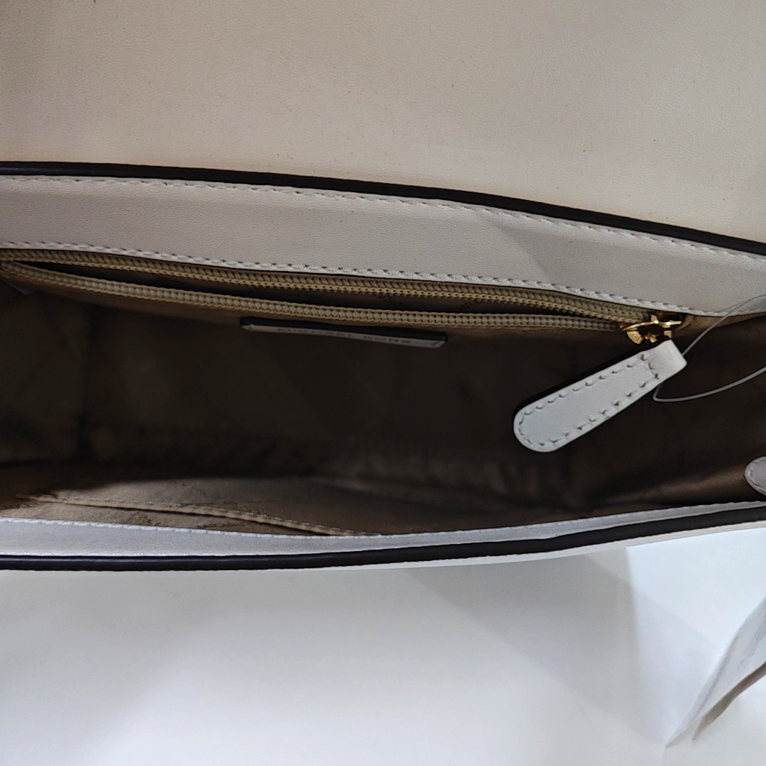 MICHAEL KORS White Leather Single Shoulder Bag Crossbody Bag Golden hardware-(SKU)-936597354