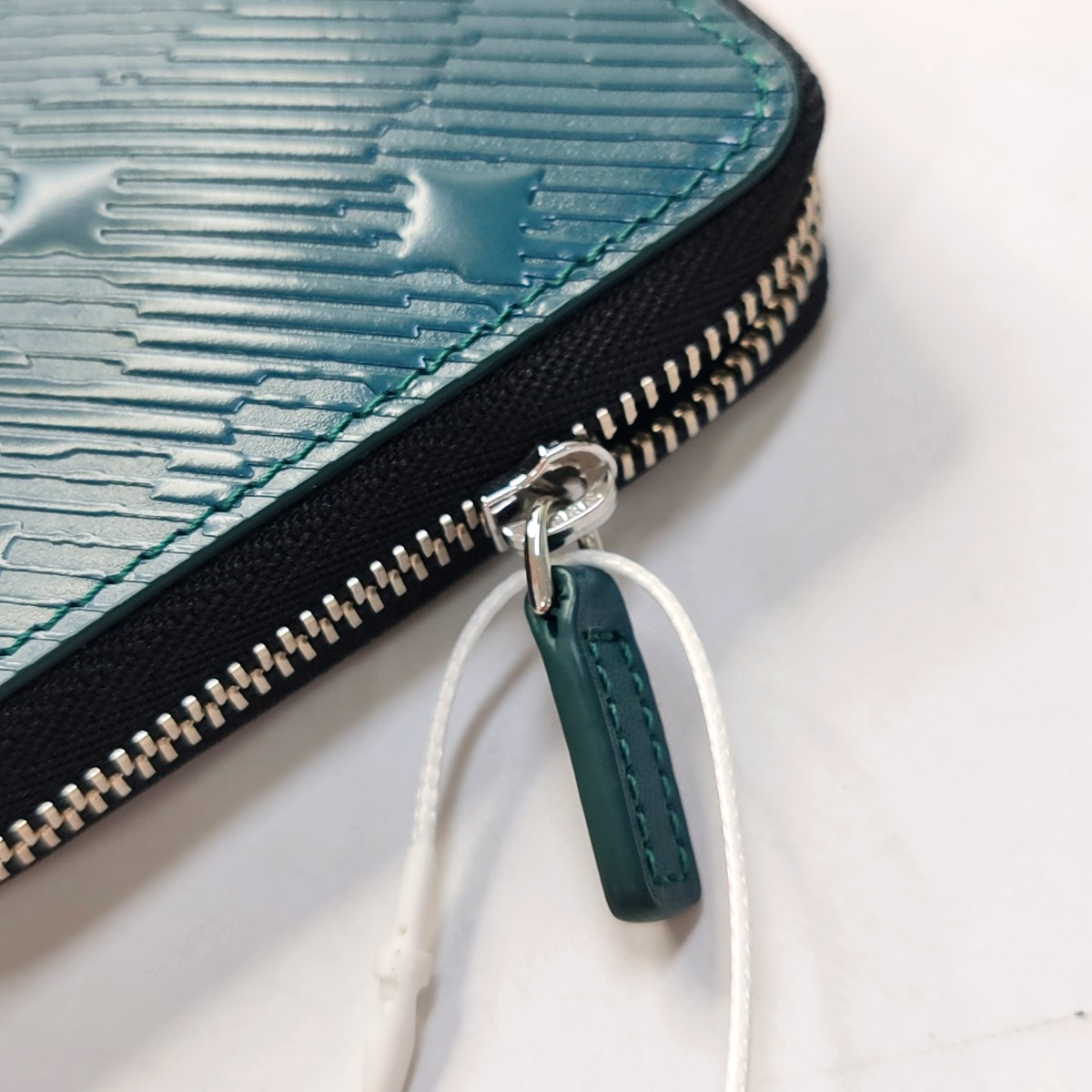 MCM Blue Cowhide Embossed Wallet Silver Hardware-(SKU)-944007895