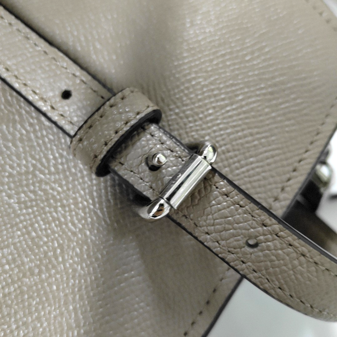 COACH RHYDER Gray Leather Carriage Single Shoulder Handbag Silver Hardware shoulder straps-(SKU)-932590203