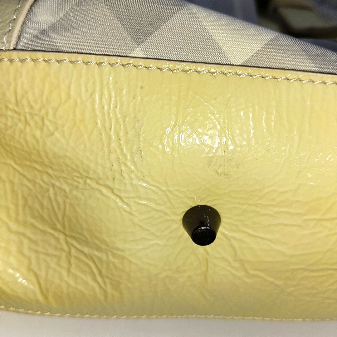 BURBERRY Lowry Light Gray Fabric Tote Bag Black hardware shoulder straps-(SKU)-936956397