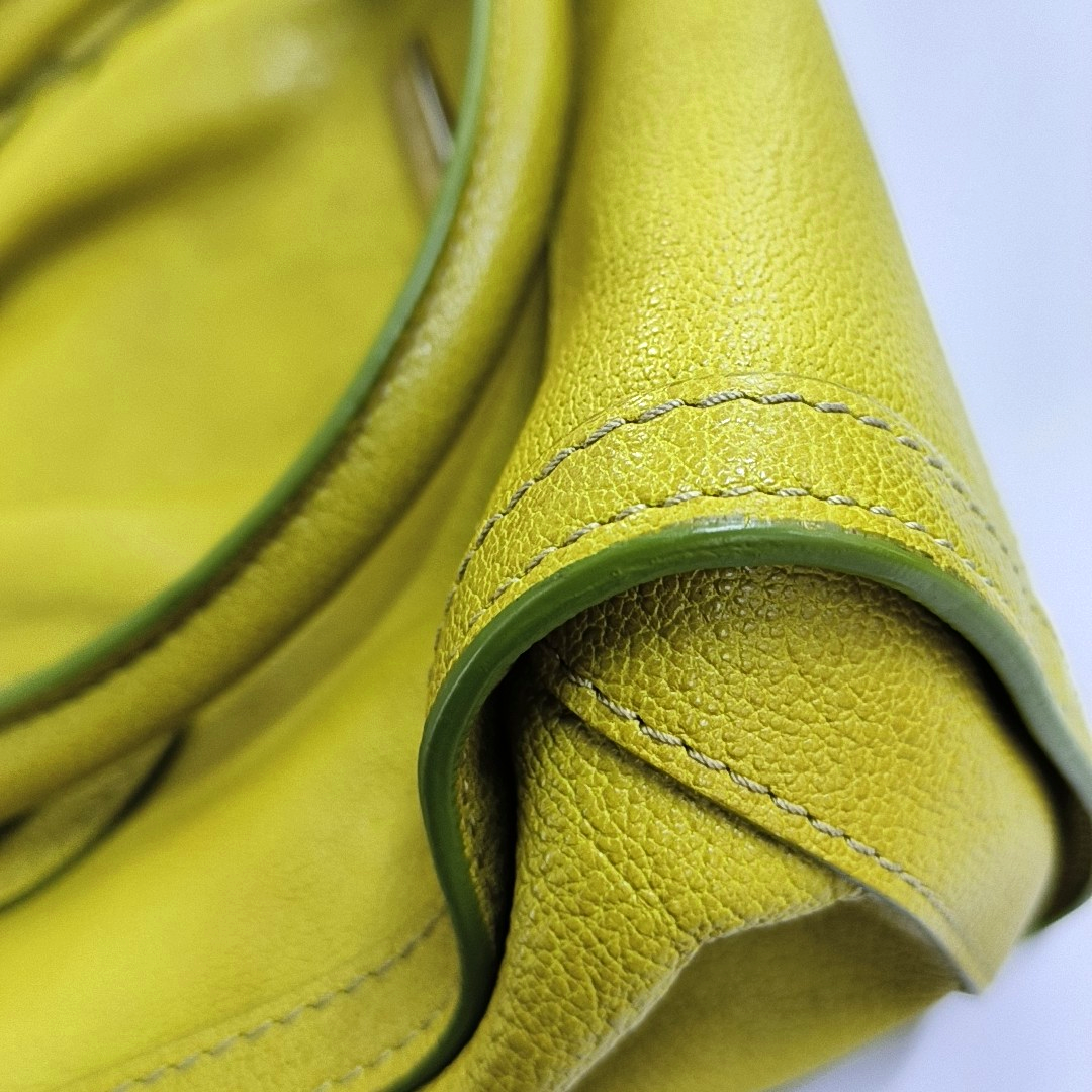 BURBERRY Yellow-Green Cowhide Single Shoulder Bag, Handbag, Crossbody Golden hardware Removable shoulder strap-(SKU)-959530790