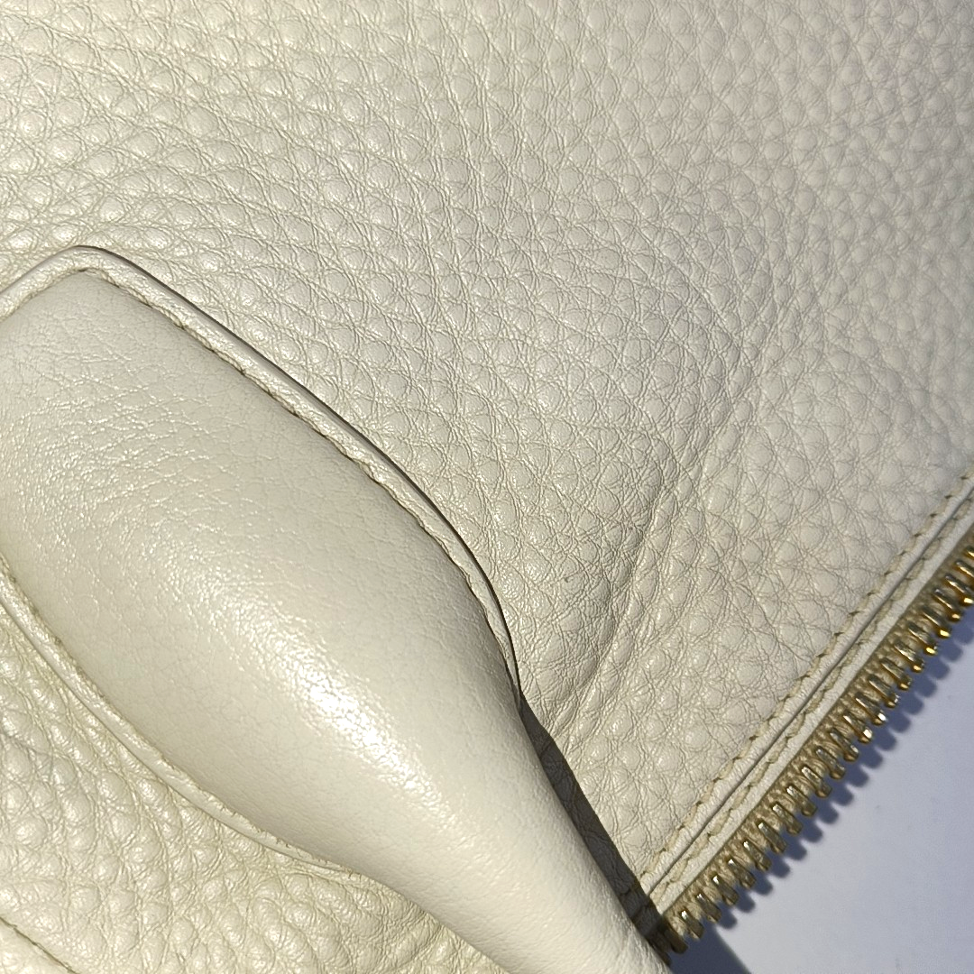 PRADA Tote bag White Cowhide Single Shoulder Handbag Crossbody Bag Golden hardware Removable shoulder strap-(SKU)-942033423
