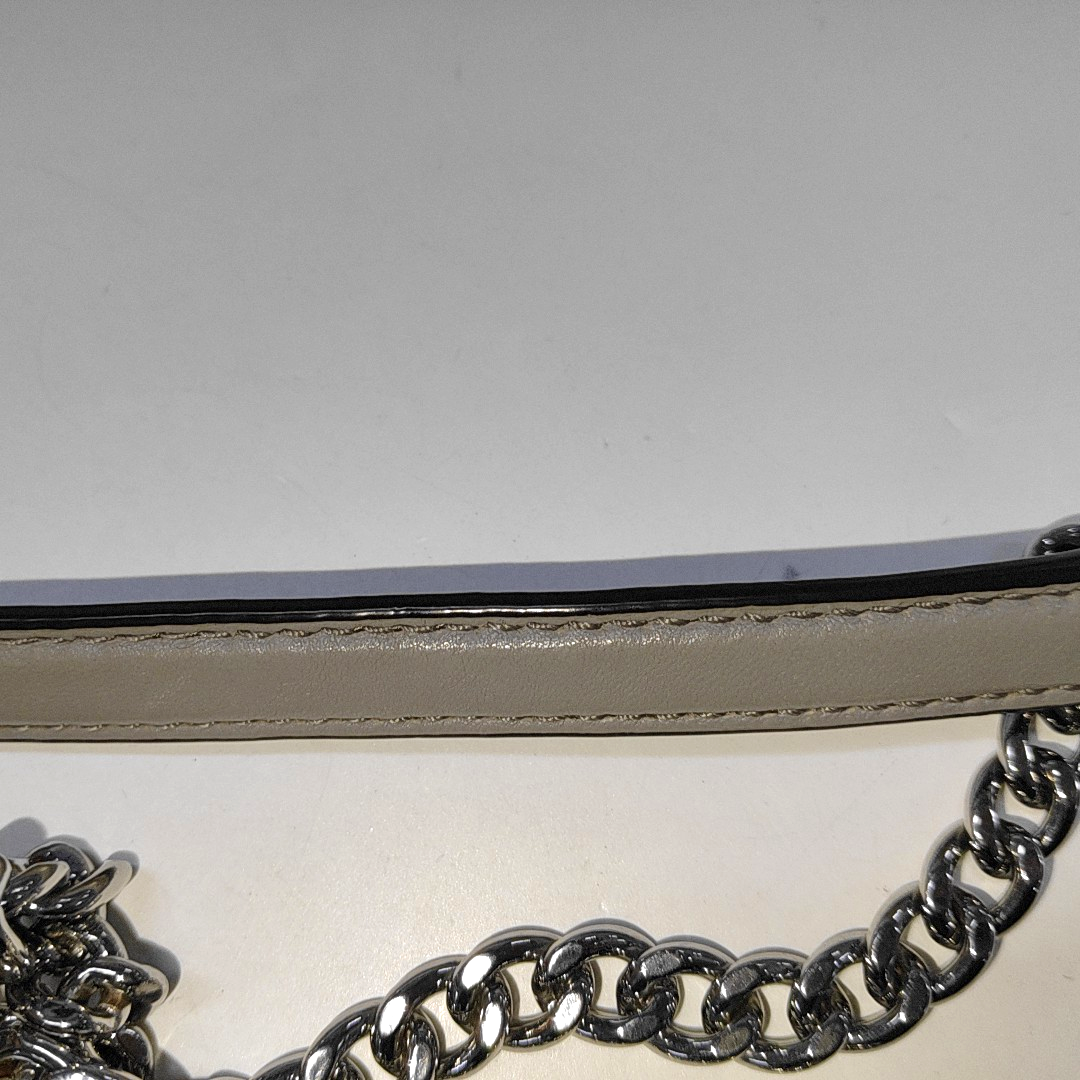 MICHAEL KORS Medium size Gray Cowhide Quilted Single Shoulder Bag Crossbody Silver Hardware-(SKU)-14349327