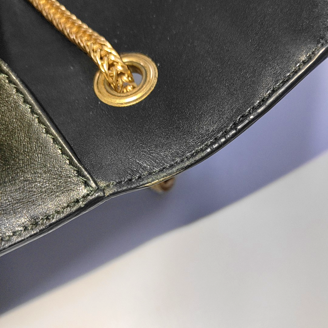 YSL VINTAGE BETTY Black Cowhide Single Shoulder Bag Crossbody Bag Golden hardware-(SKU)-939597796