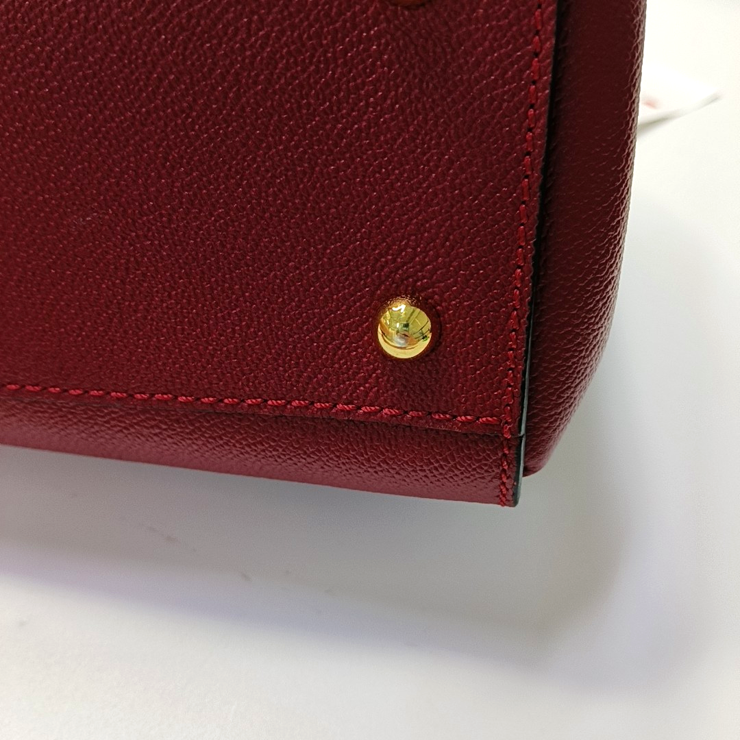 BURBERRY Buckle Red Cowhide Single Shoulder Bag Handbag Crossbody Bag Golden hardware Removable shoulder strap-(SKU)-956703529