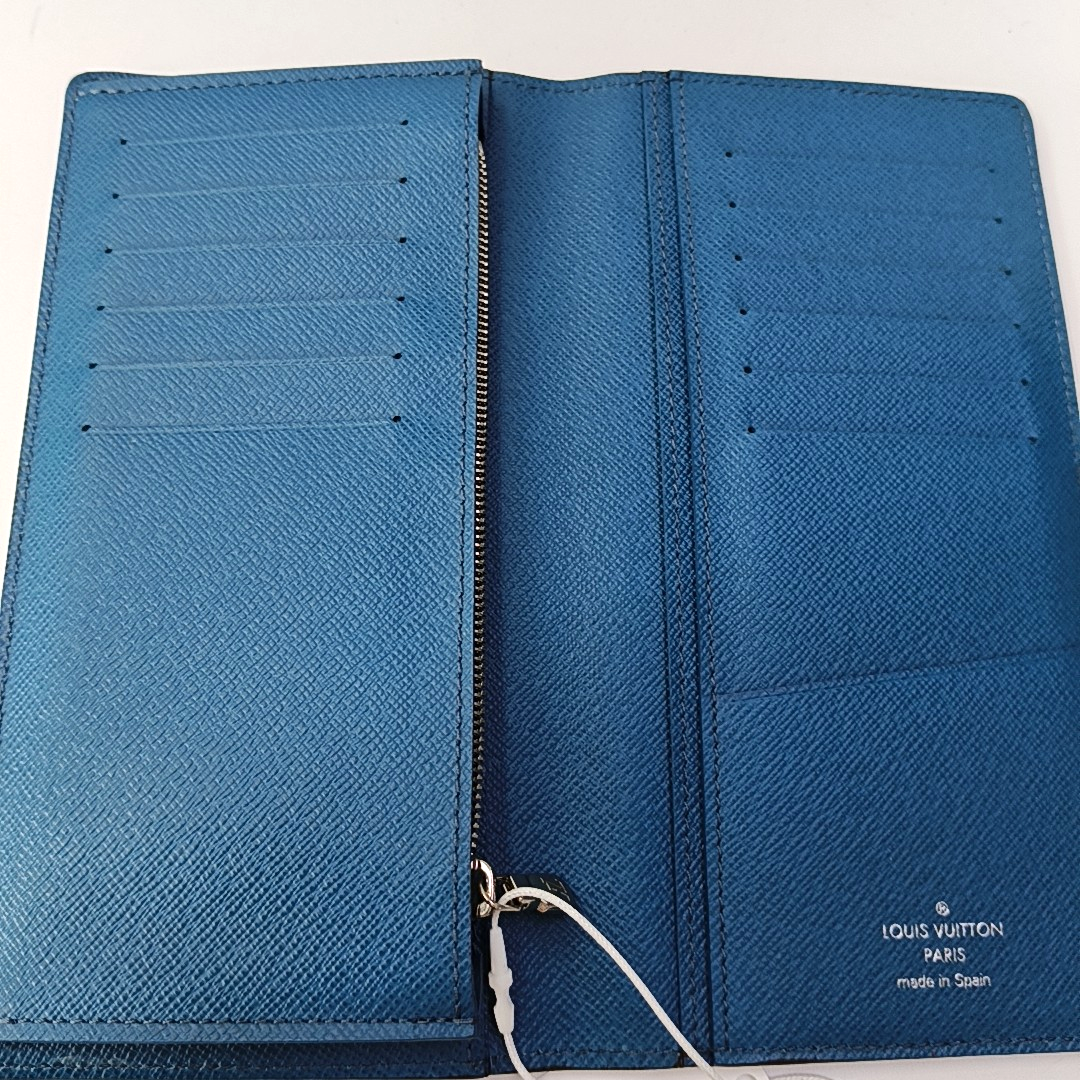 LOUIS VUITTON 蓝色EPI牛皮水波纹钱包 Silver Hardware-(SKU)-957693013