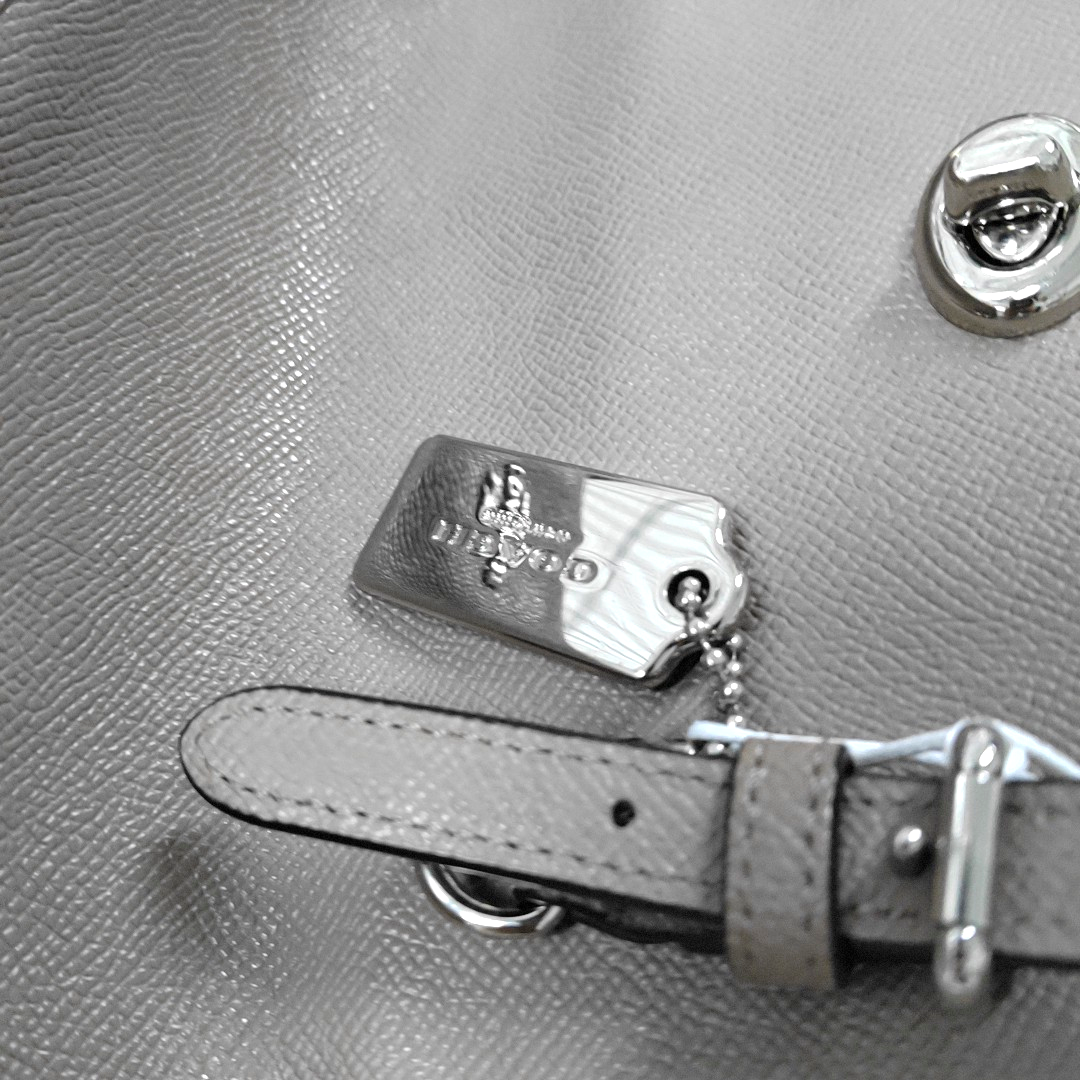 COACH RHYDER Gray Leather Carriage Single Shoulder Handbag Silver Hardware shoulder straps-(SKU)-932590203