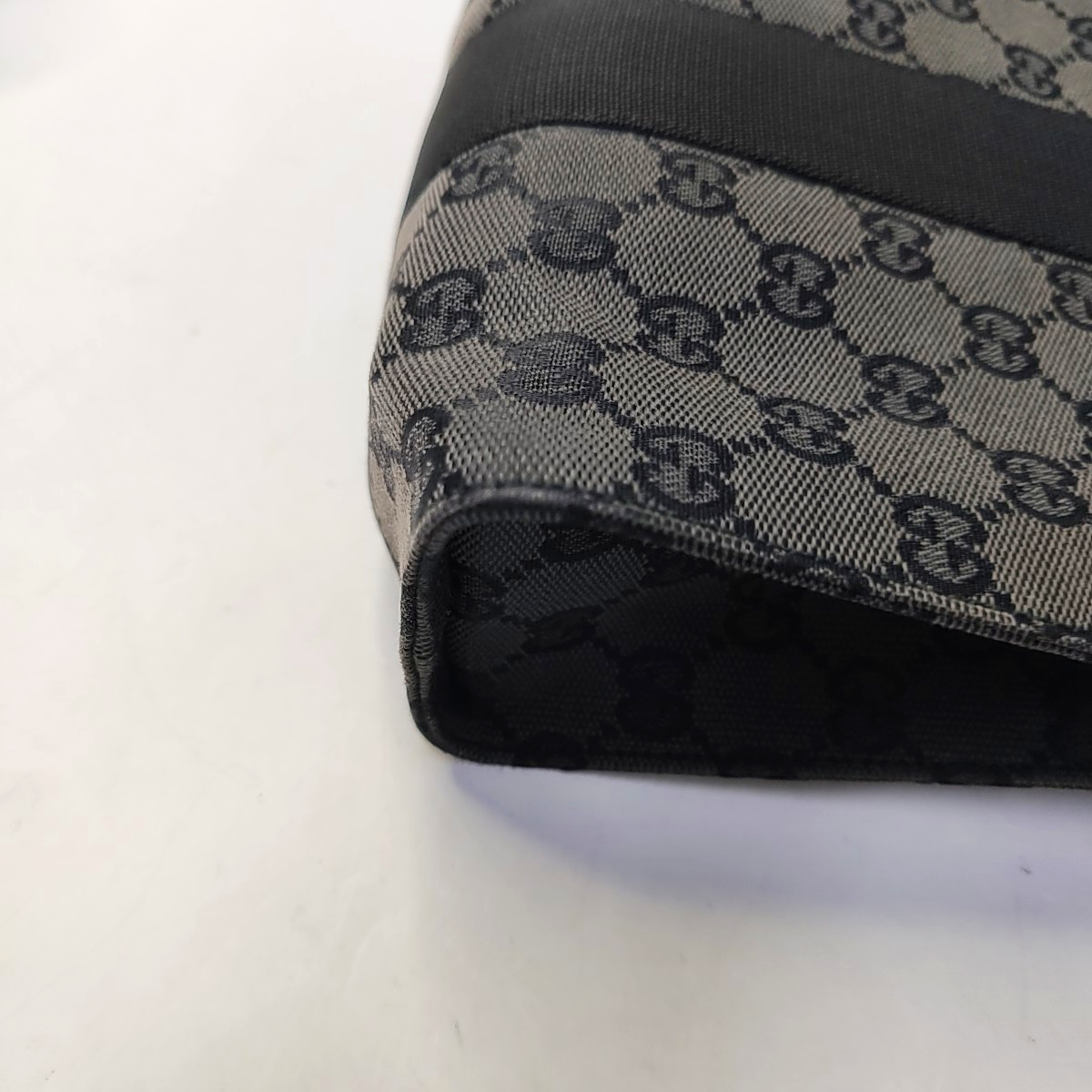 GUCCI Black Canvas Monogram Floral Print Single Shoulder Bag Handbag-(SKU)-947455818