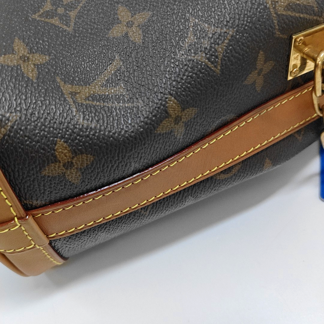 LOUIS VUITTON MILK BOX Brown Coated Canvas Monogram Crossbody Bag Shoulder Bag Handbag Golden Hardware-(SKU)-953568177