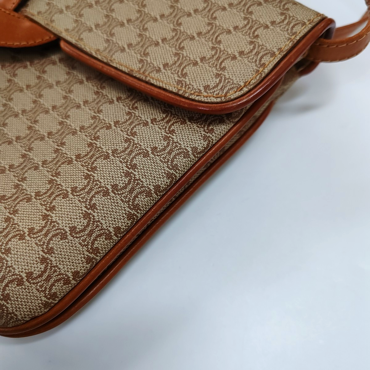 CELINE Brown Coated Canvas Single Shoulder Bag Crossbody Bag Golden hardware Removable shoulder strap-(SKU)-957821065