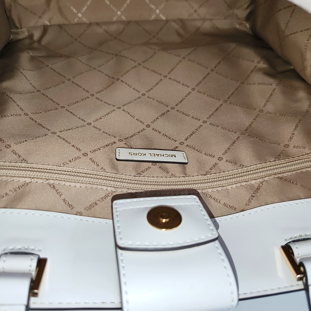 MICHAEL KORS Mercer Yellow Coated Canvas Monogrammed Single Shoulder Bag Handbag Golden hardware-(SKU)-937777221