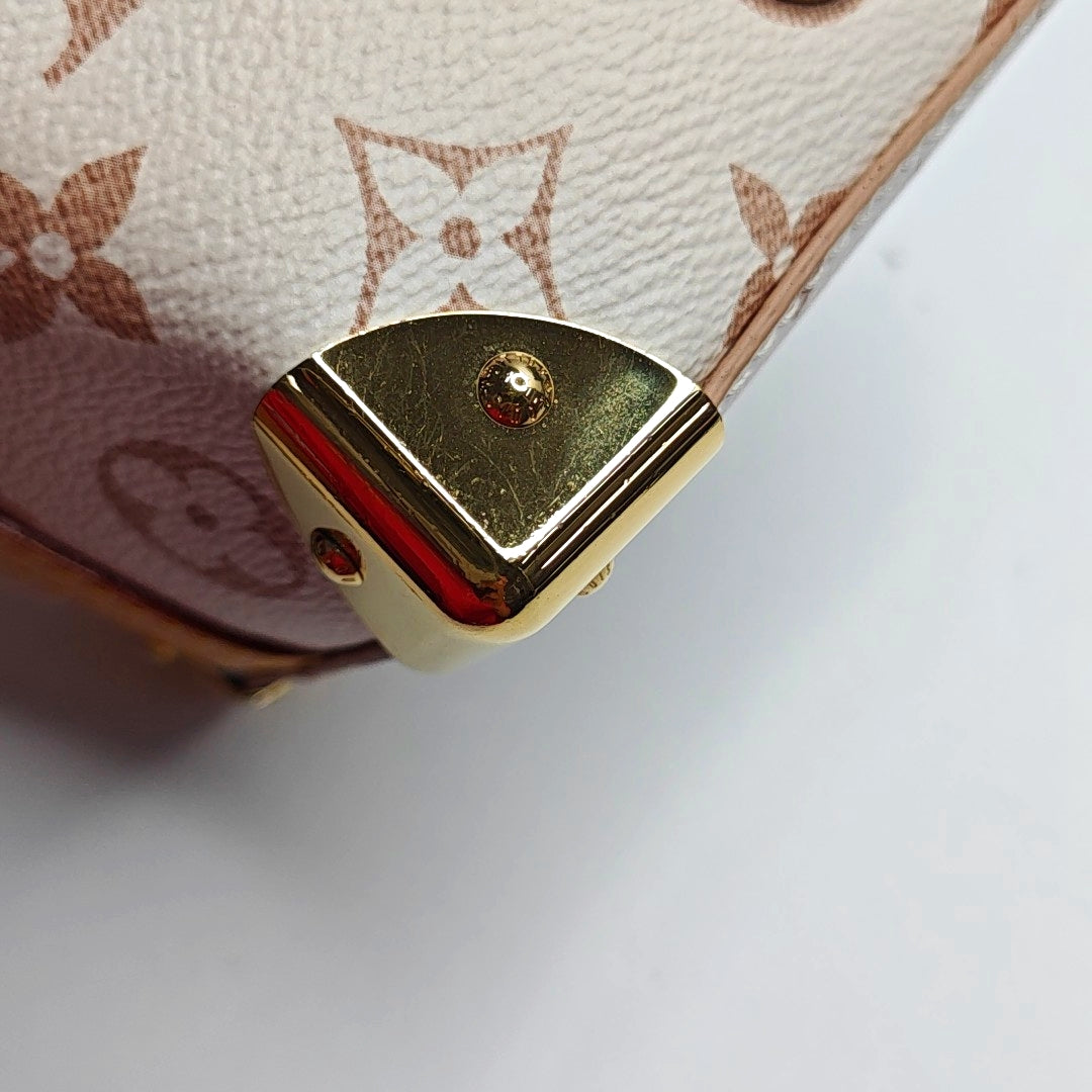 LOUIS VUITTON NOÉ PURSE LV CHARMS Beige Coated Canvas Monogram Vernis Baguette Bag Shoulder Bag Crossbody Bag Gold Hardware 2 Removable Shoulder Straps Complete Accessories-(SKU)-969254431