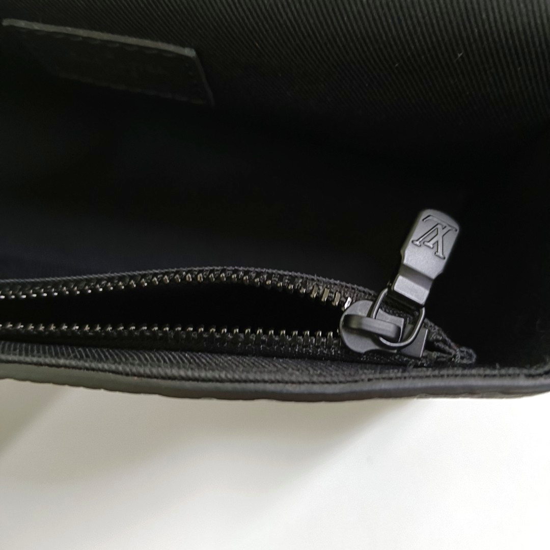 LOUIS VUITTON SOFT TRUNK Mini Black Leather Vintage Embossed Black Samurai Crossbody Shoulder Bag Black Hardware-(SKU)-964773584