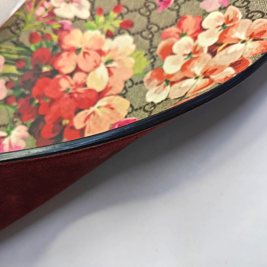 GUCCI GG Blooms Ebony coated canvas gardenia handbag Silver Hardware-(SKU)-945267997