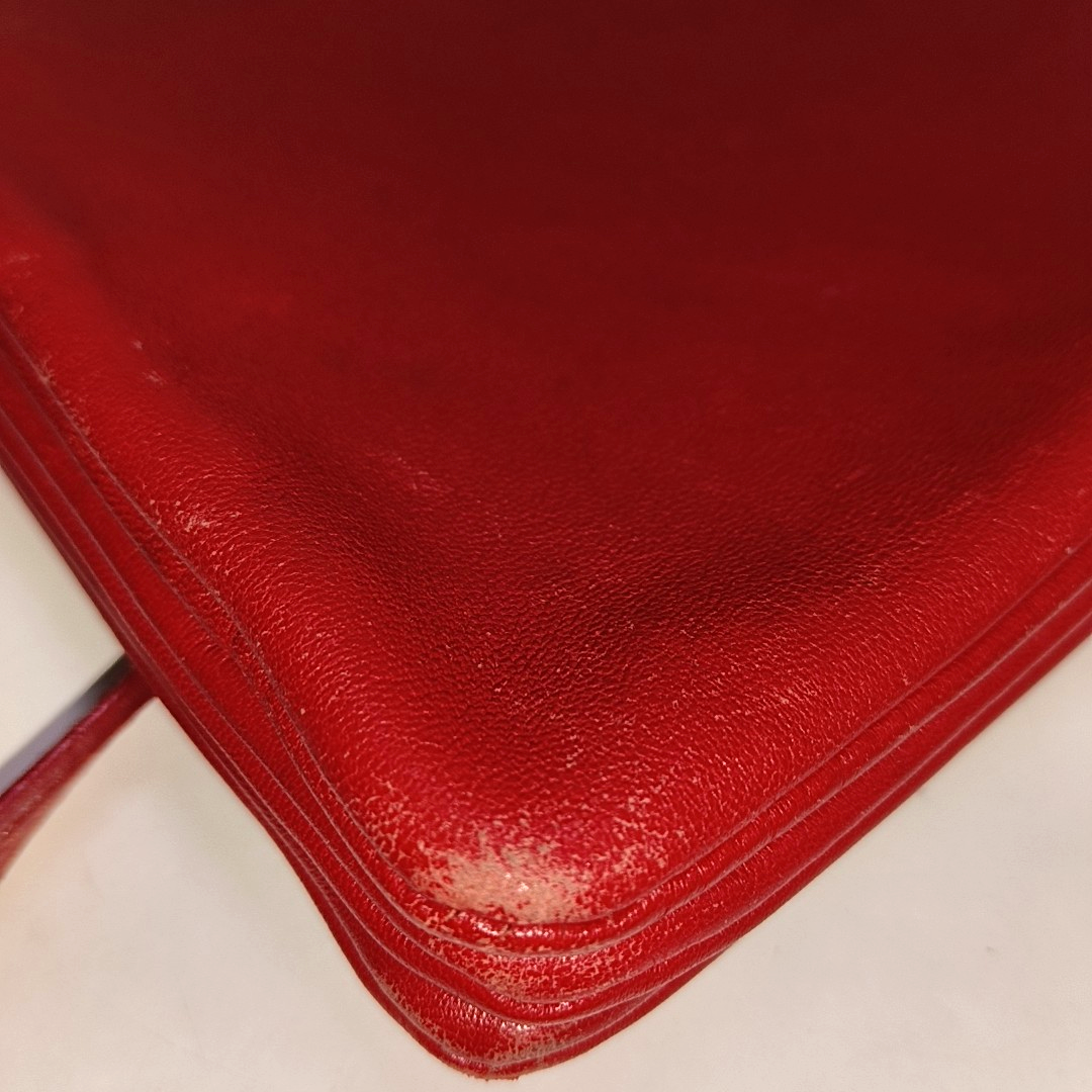CELINE TRIO Small size Red Cowhide Crossbody Single Shoulder Bag Golden hardware Sub-bag-(SKU)-929979475