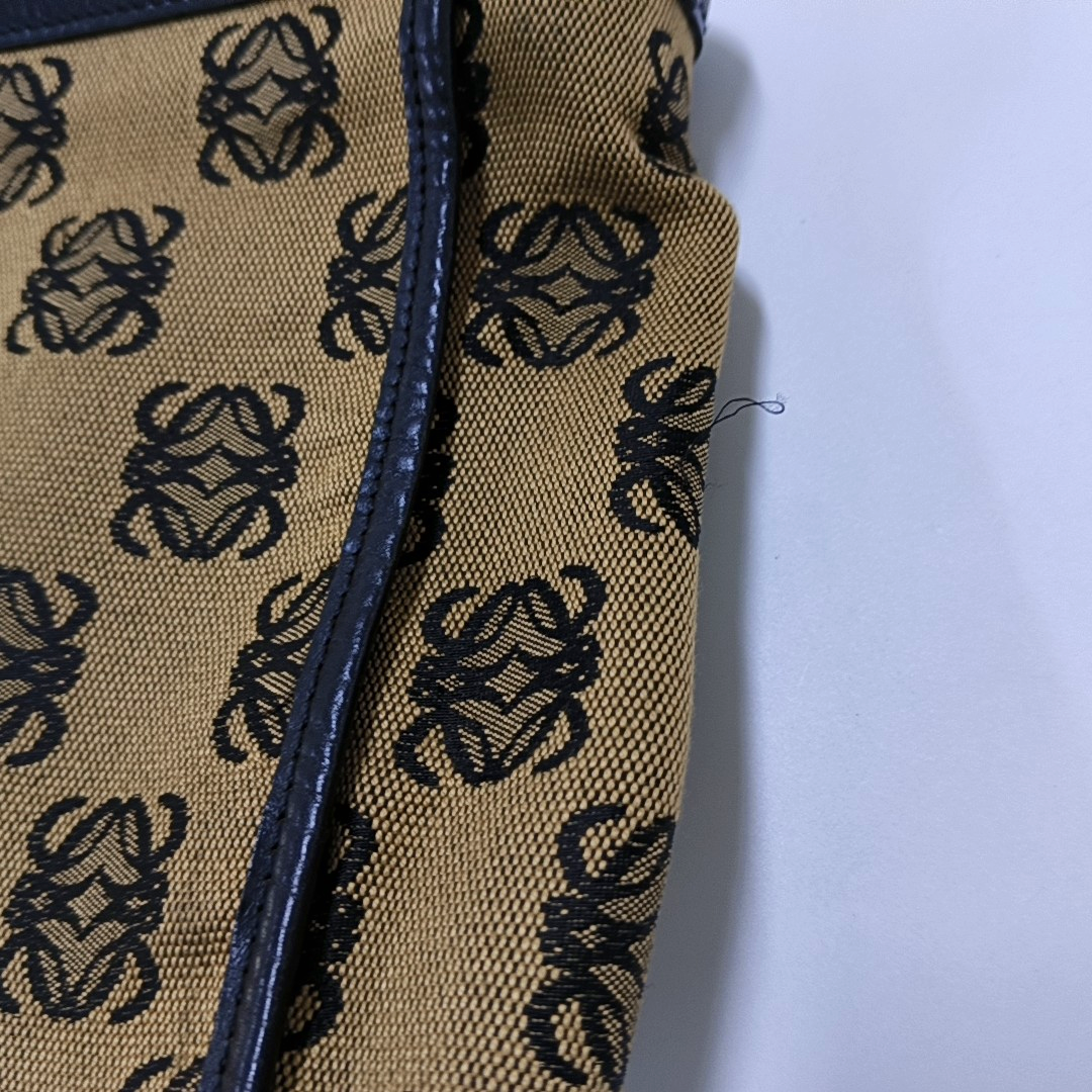 LOEWE Tote bag Brown Canvas Monogrammed Tote Bag Golden hardware-(SKU)-955759577