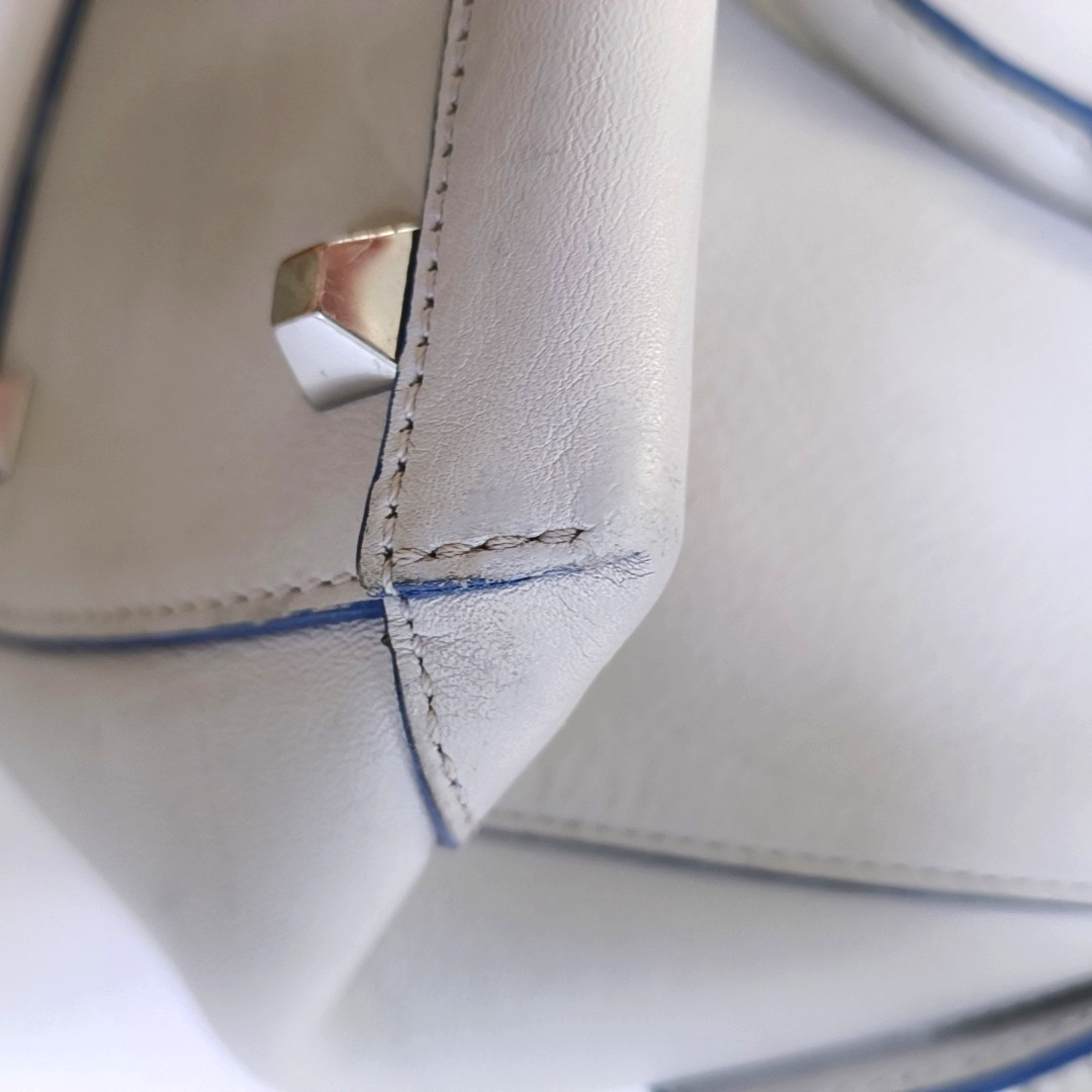 MCM ELLA Light Blue Leather Single Shoulder Bag Silver Hardware Removable shoulder strap-(SKU)-934712148