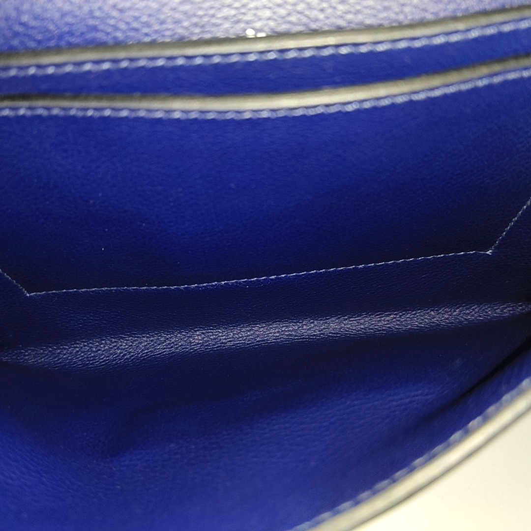 HERMÈS H Passant Royal Blue Evercolor Calfskin Shoulder Bag Crossbody Bag Silver Hardware Z Removable Strap-(SKU)-964082783