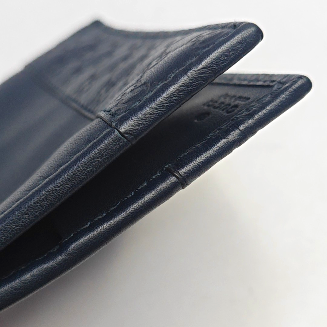 GUCCI Dark blue leather old-favorite textured wallet-(SKU)-945235546