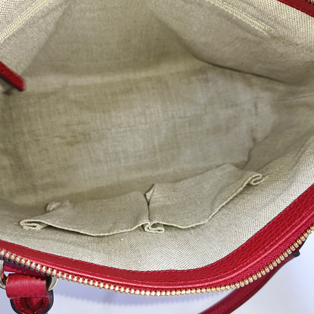 GUCCI Tote bag Red Calf Leather Crossbody Shoulder Bag Tote Golden hardware Removable shoulder strap-(SKU)-958958103