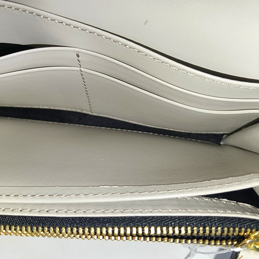 BURBERRY Langley Gray Cowhide Embossed Wallet Golden hardware-(SKU)-14390190