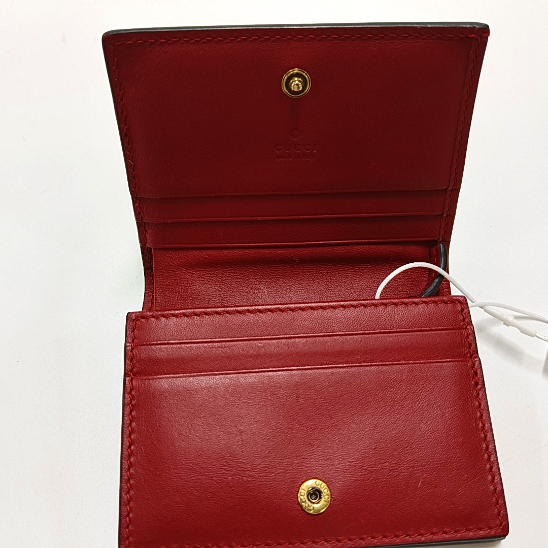 GUCCI Queen Margaret Red Cowhide Bee Wallet Golden hardware-(SKU)-953738201