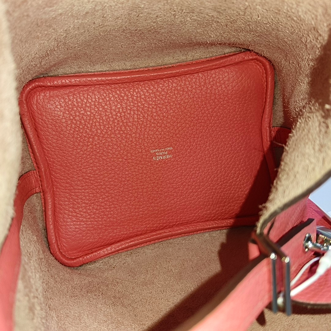 HERMÈS Picotin Lock 18 Lipstick Pink Clemence Leather Market Basket Tote Bag with Silver Hardware A-(SKU)-959918692