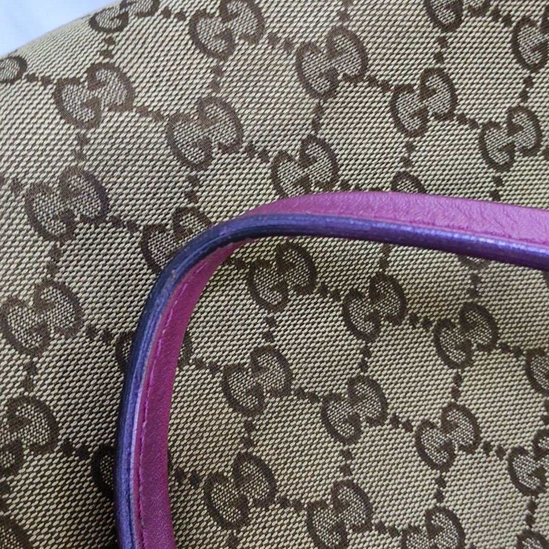 GUCCI Full Moon Brown Canvas Monogram Handbag Single Shoulder Bag Golden hardware-(SKU)-958683691