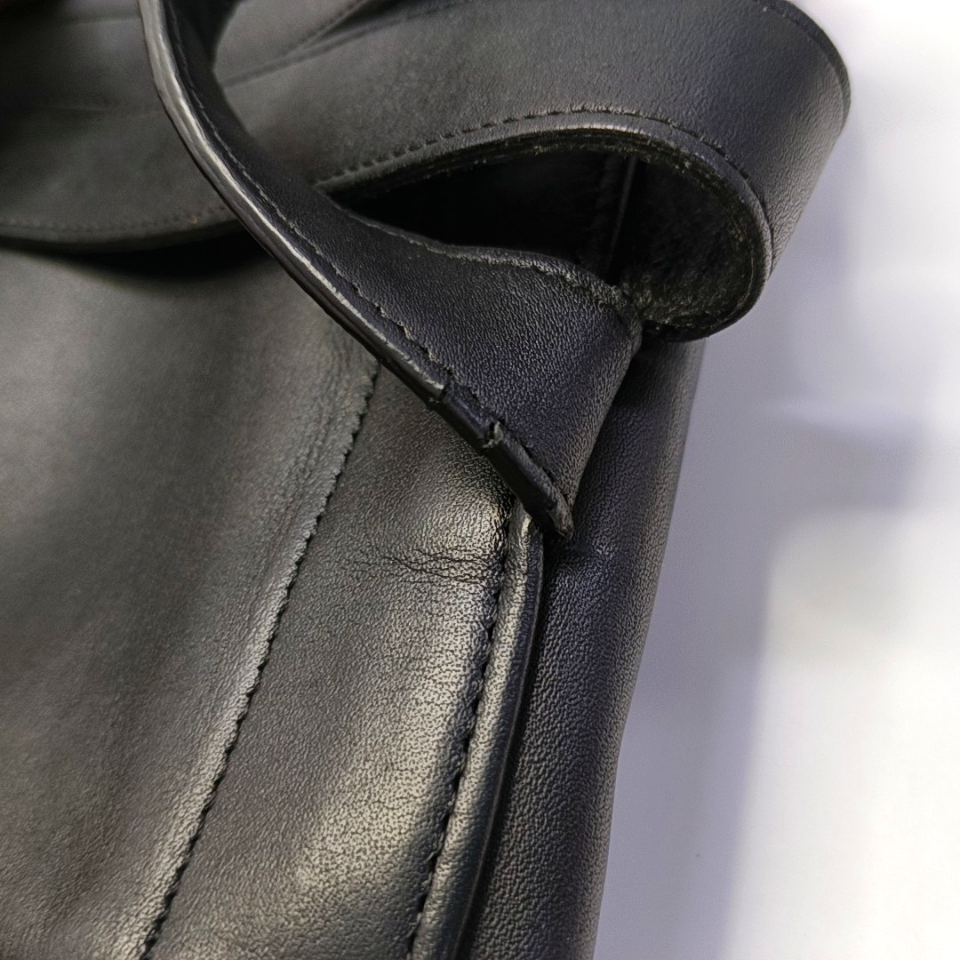 COACH Black Leather Backpack Tote Bag Golden hardware-(SKU)-930797685