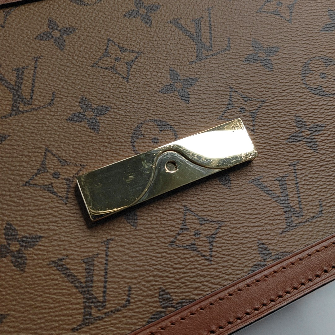 LOUIS VUITTON DAUPHINE Medium Brown Coated Canvas Monogram Daffodil Shoulder Bag with Gold Hardware and 2 Detachable Straps-(SKU)-952739187