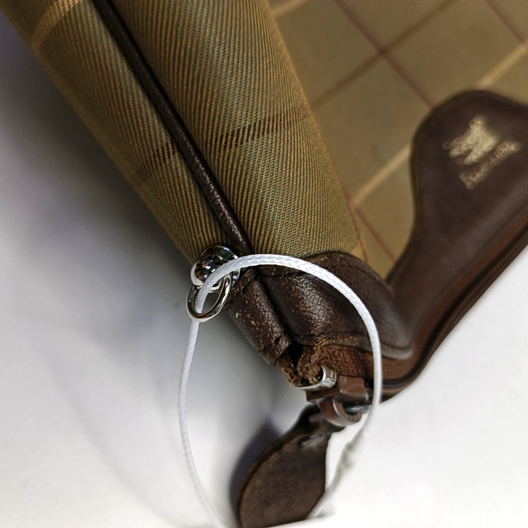 BURBERRY Khaki Fabric Handbag Brown Hardware-(SKU)-960263647