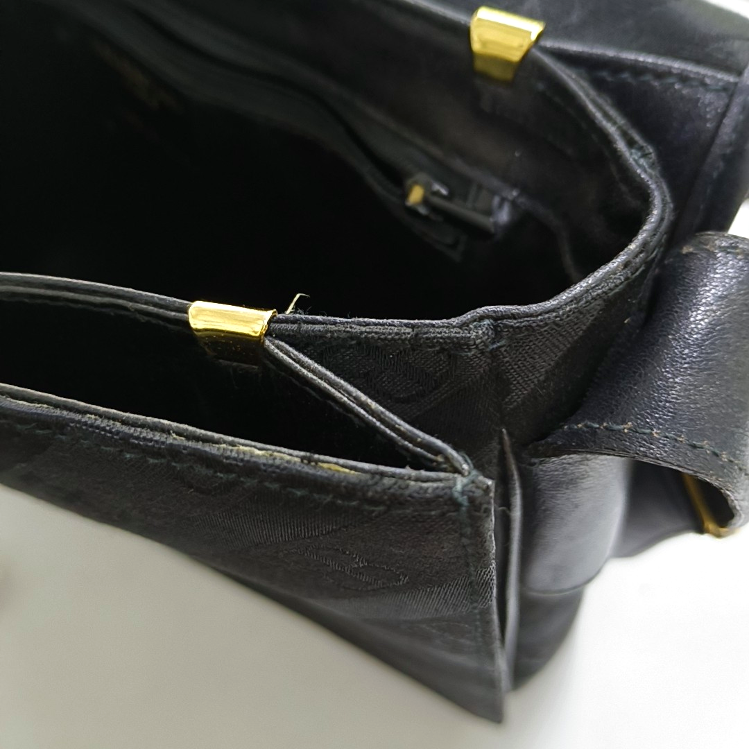 BALENCIAGA Black Fabric Crossbody Shoulder Bag Golden hardware-(SKU)-950543963