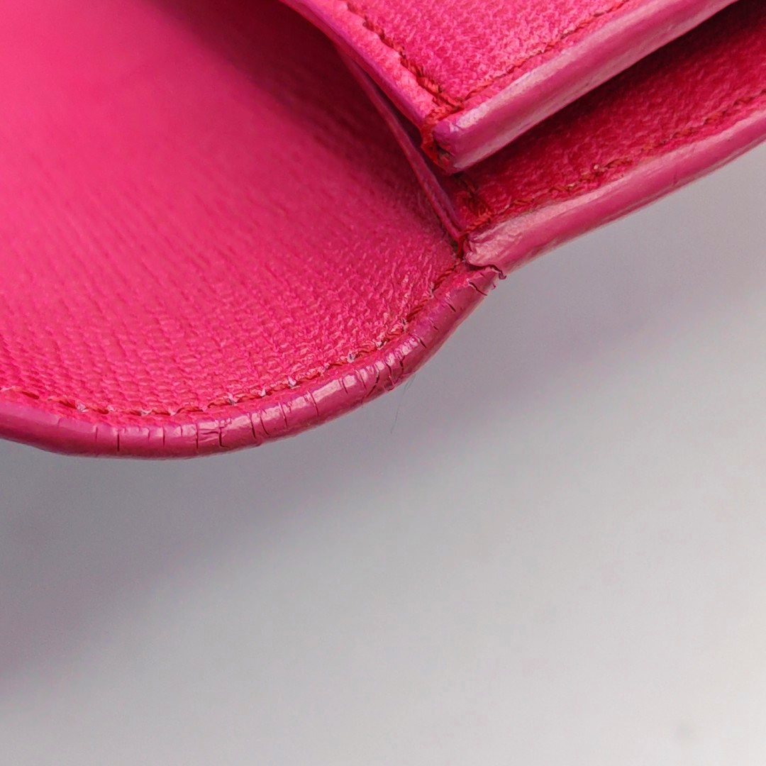YSL CHYC Y LIGNE Fuchsia Leather Clutch Golden hardware-(SKU)-940540756