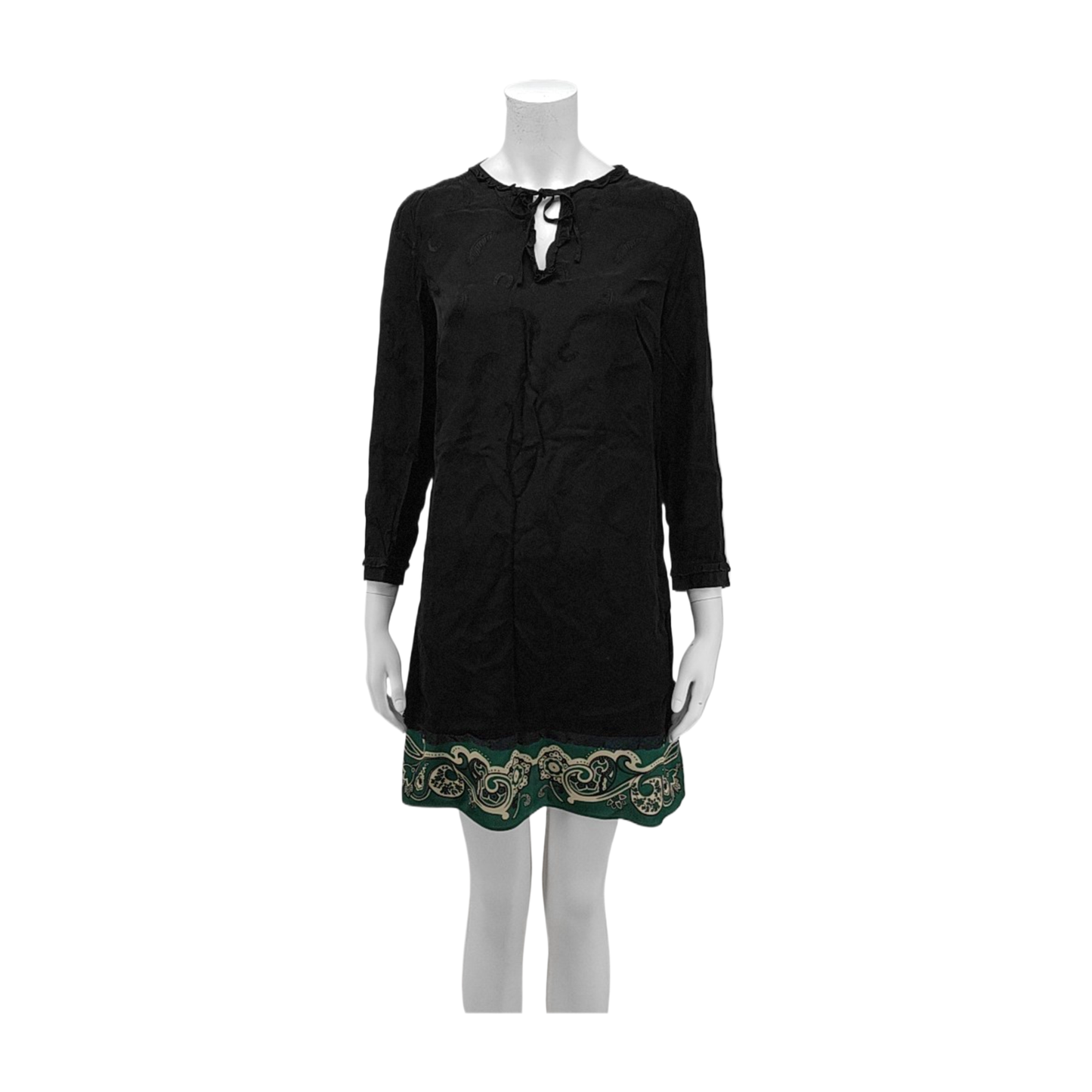 COACH XXScode Summer Black Viscose Women's Long Sleeve Midi Dress-(SKU)-941784413