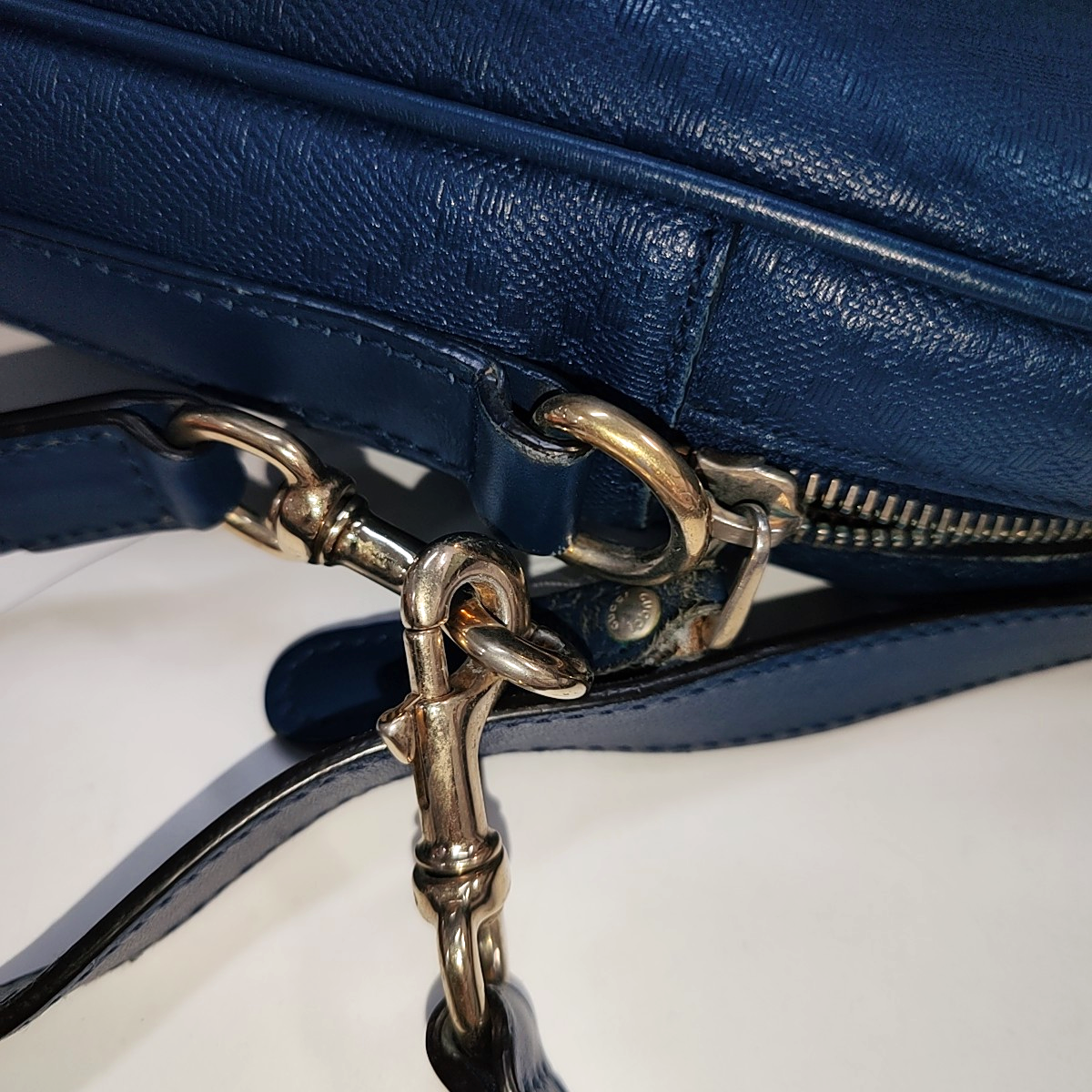 GUCCI Blue cowhide single shoulder bag Golden hardware Removable shoulder strap-(SKU)-941163649