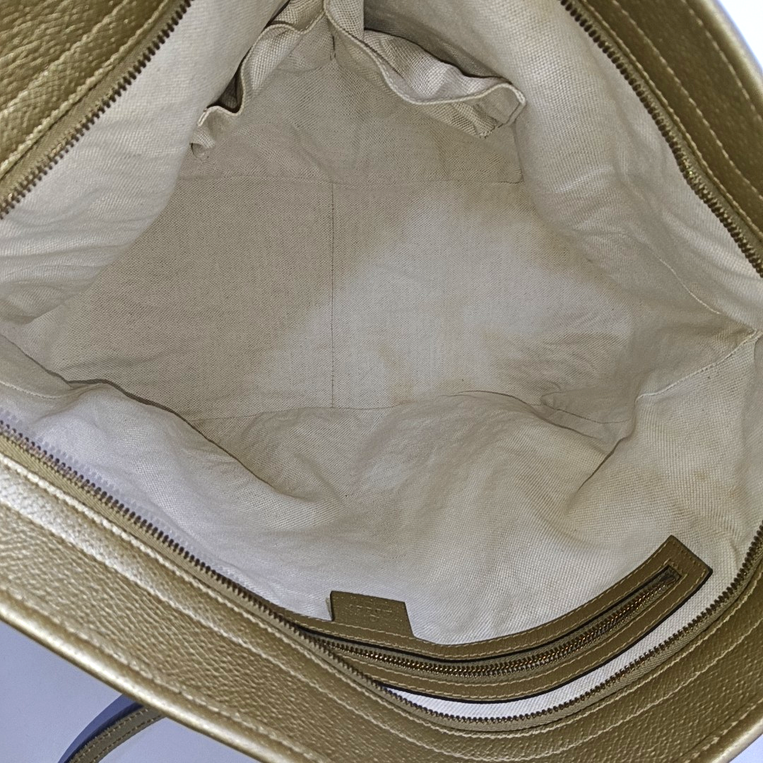 GUCCI Bree Medium size Khaki Canvas Tote Bag Silver Hardware-(SKU)-948482919