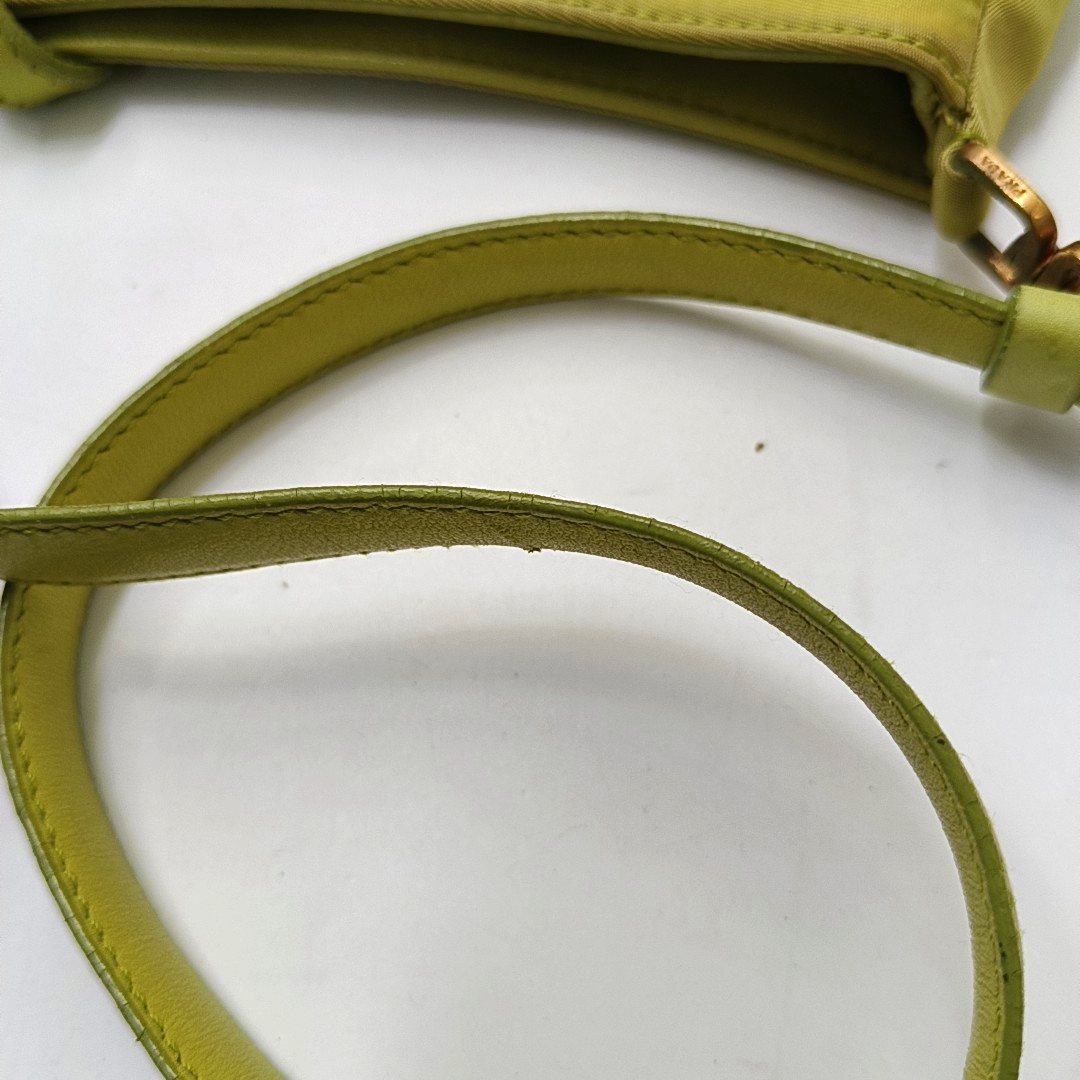 PRADA Green Nylon Logo Shoulder Bag Golden hardware-(SKU)-955381883