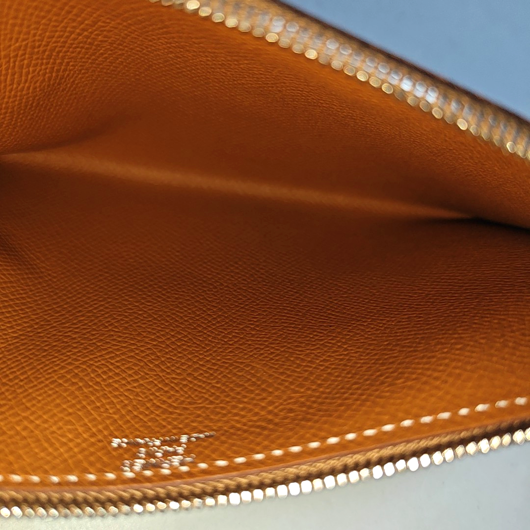 HERMÈS Atout Gold BrownEpsom牛皮手拿包 Silver Hardware Astamp-(SKU)-948732539
