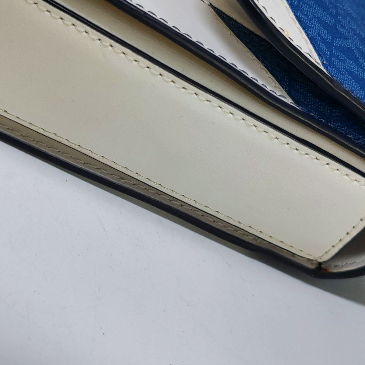 MICHAEL KORS Sloan Editor Blue Coated Canvas Monogrammed Crossbody Bag with Shoulder Strap and Handbag Golden hardware Removable shoulder strap-(SKU)-951791936