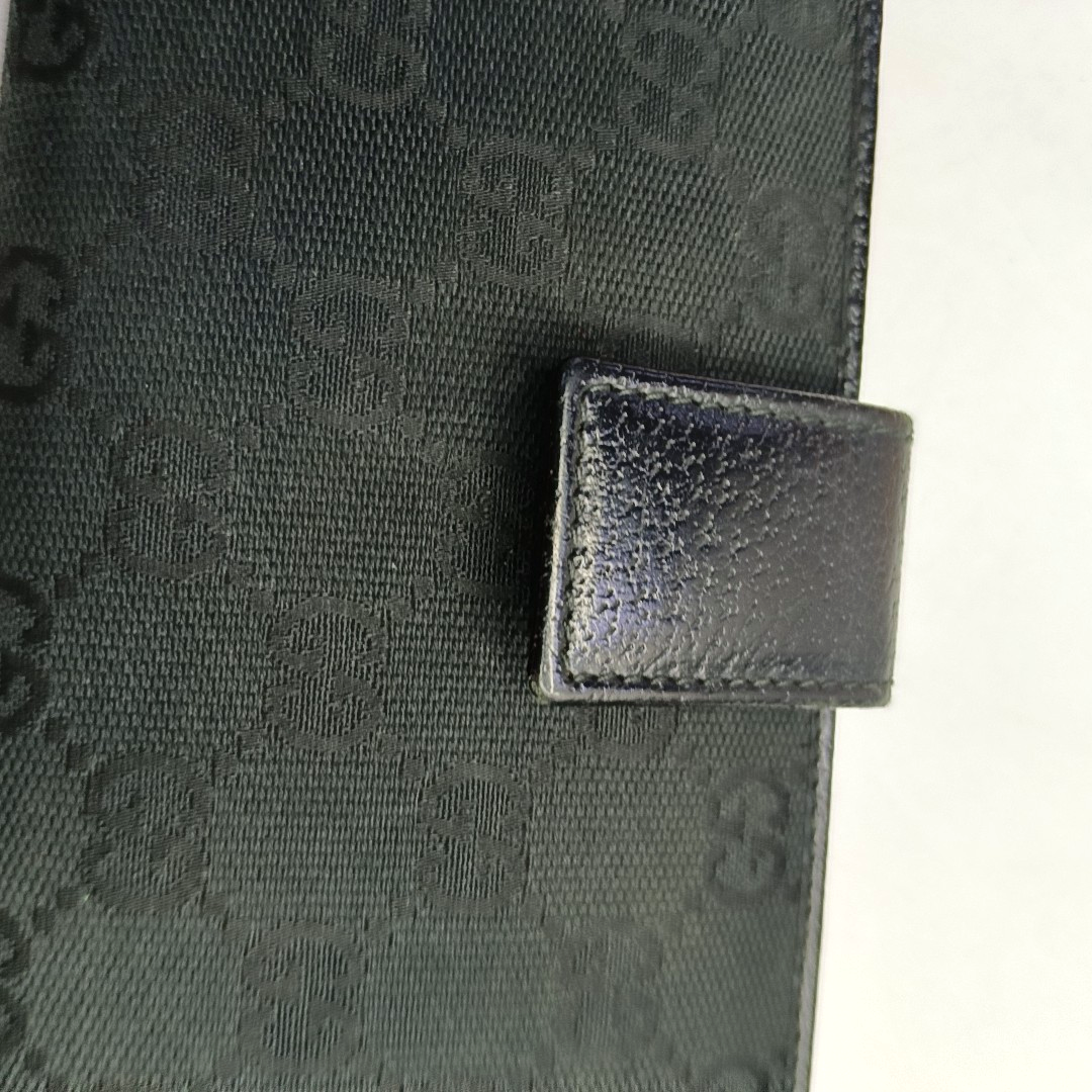 GUCCI Black Canvas Vintage Wallet Golden hardware-(SKU)-958453110